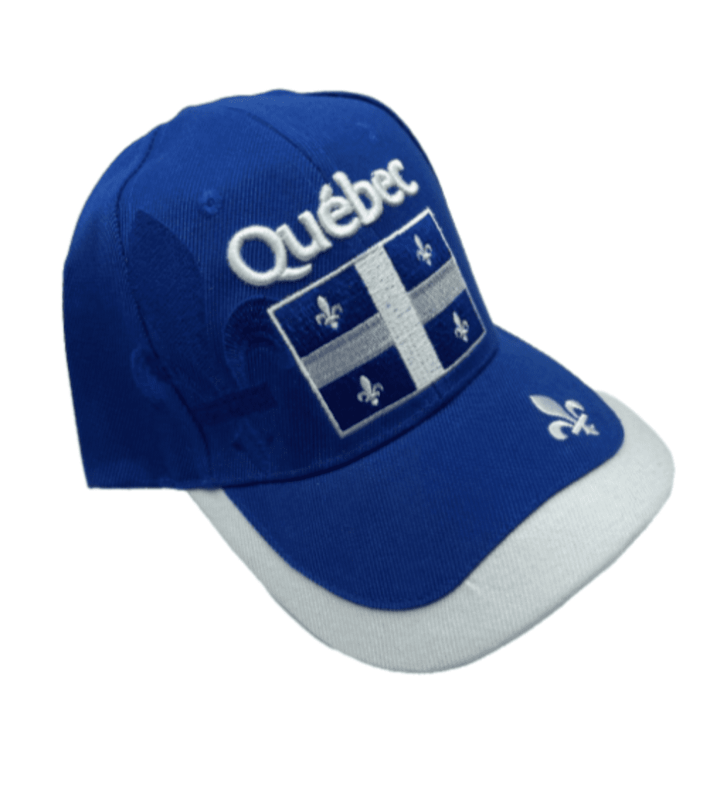 Quebec Quebecois Flag Fleur De Lys Lis Hat Cap Baseball Chapeau Casquette