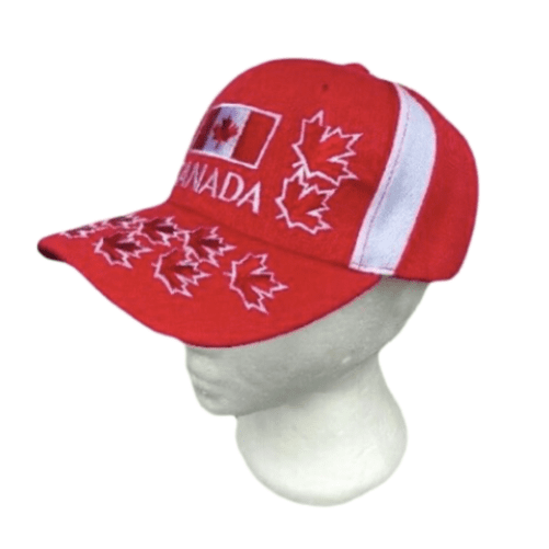 Bandera Roja Canadá Pelota Béisbol Sombrero Gorra Hojas Arce Casqueta