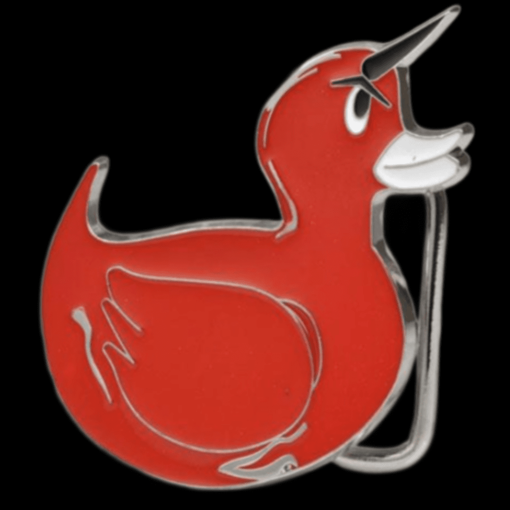 Baby Duck Red Evil Ducky Horns Duckling Cool Humor Belt Buckle