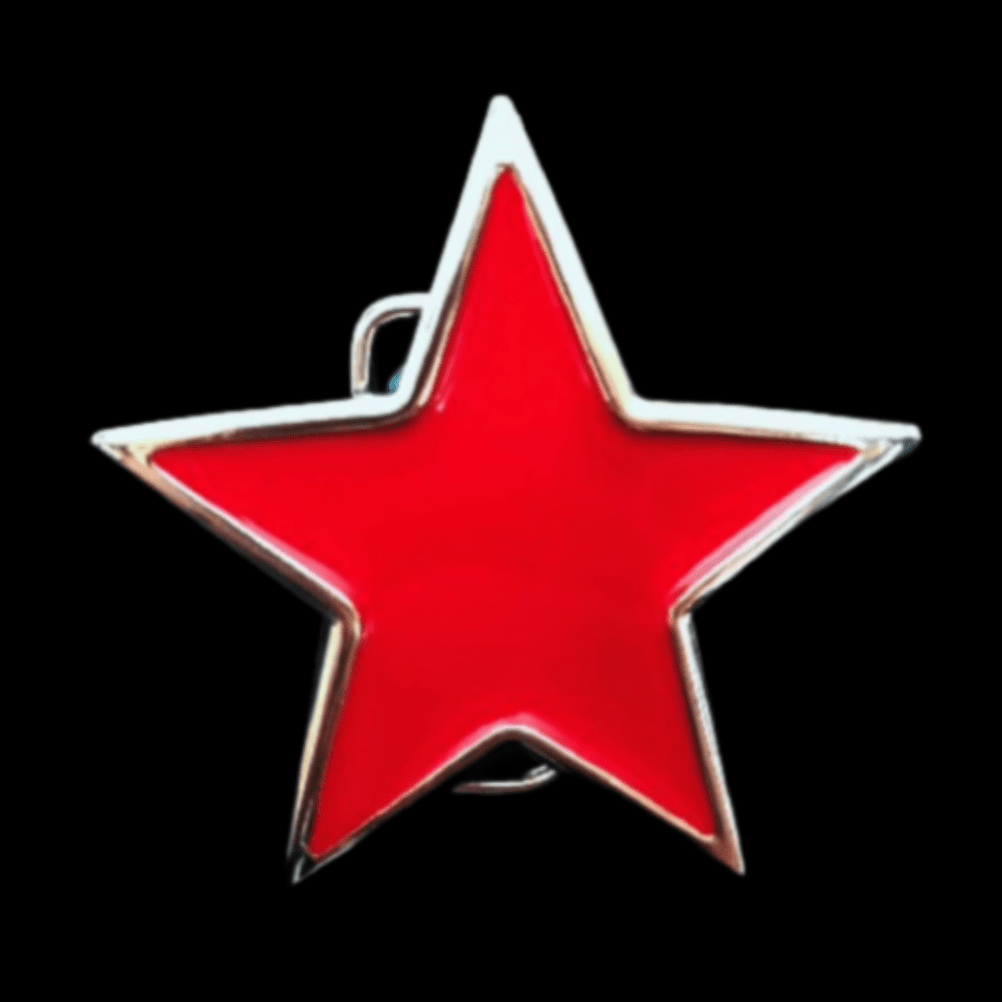 Red Star China Cuba USSR Socialist Communist Party Symbol Belt Buckle