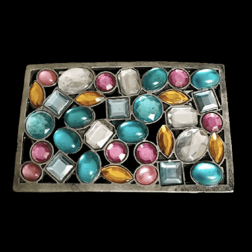 Boho Bohemian Colorful Rhinestones Stones Women's Belt Buckle