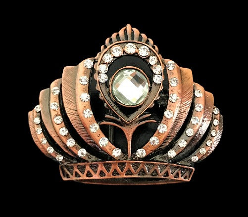 Rhinestones Crown Royal Beauty Queen Girl Belt Buckle