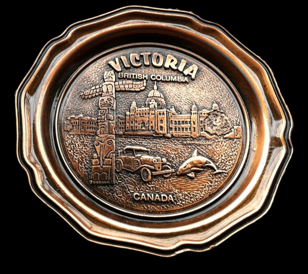 ENSEMBLE DE 6 SOUS-VERRES DE BAR EN MÉTAL VERRE À BOISSON VICTORIA BC CANADA SOUVENIR BOISSON