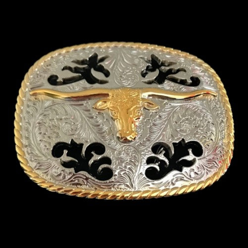 Boucles de boucle de ceinture occidentales Texas Longhorns Steer