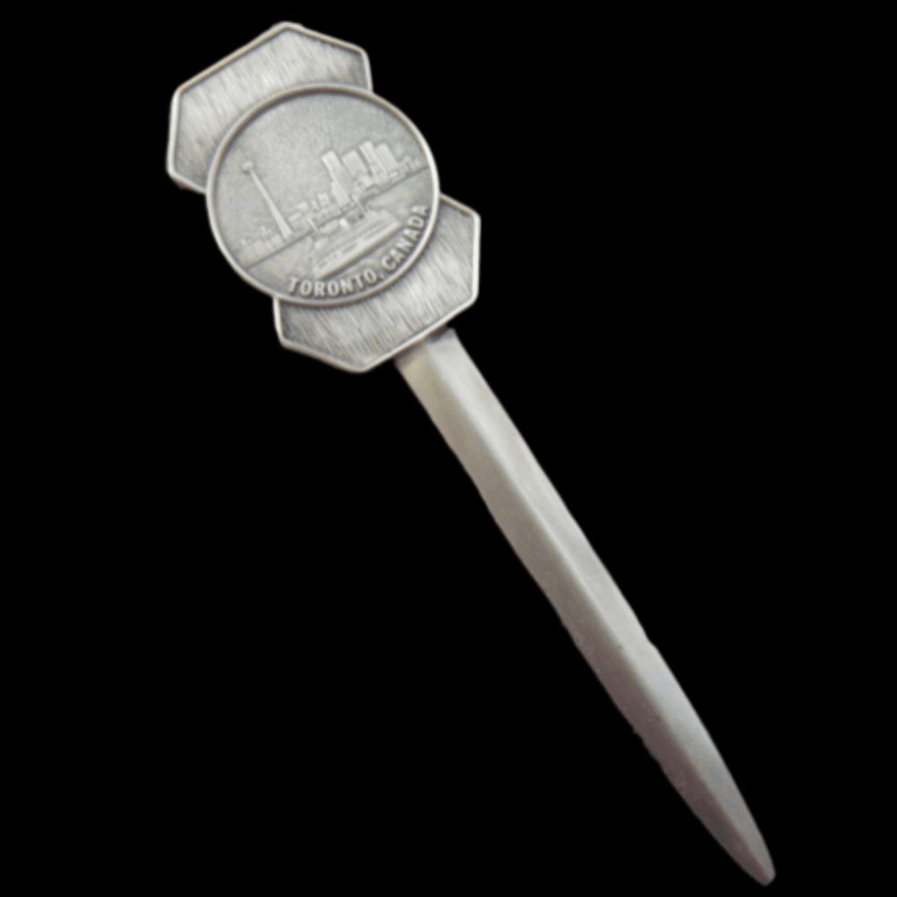 TORONTO ONTARIO CANADA DOWNTOWN CITY SKYLINE CN TOWER LETTER OPENER SOUVENIR