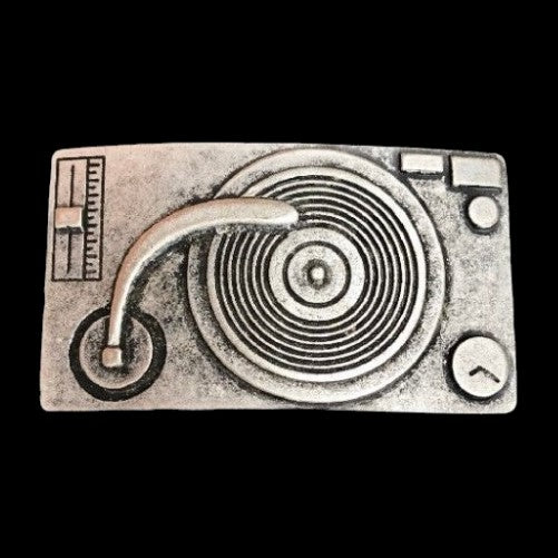 Turntable Music Record Player DJ Belt Buckle Party Club