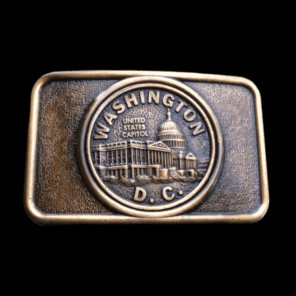 Washington State D.C. White House Capitol Hill Belt Buckle