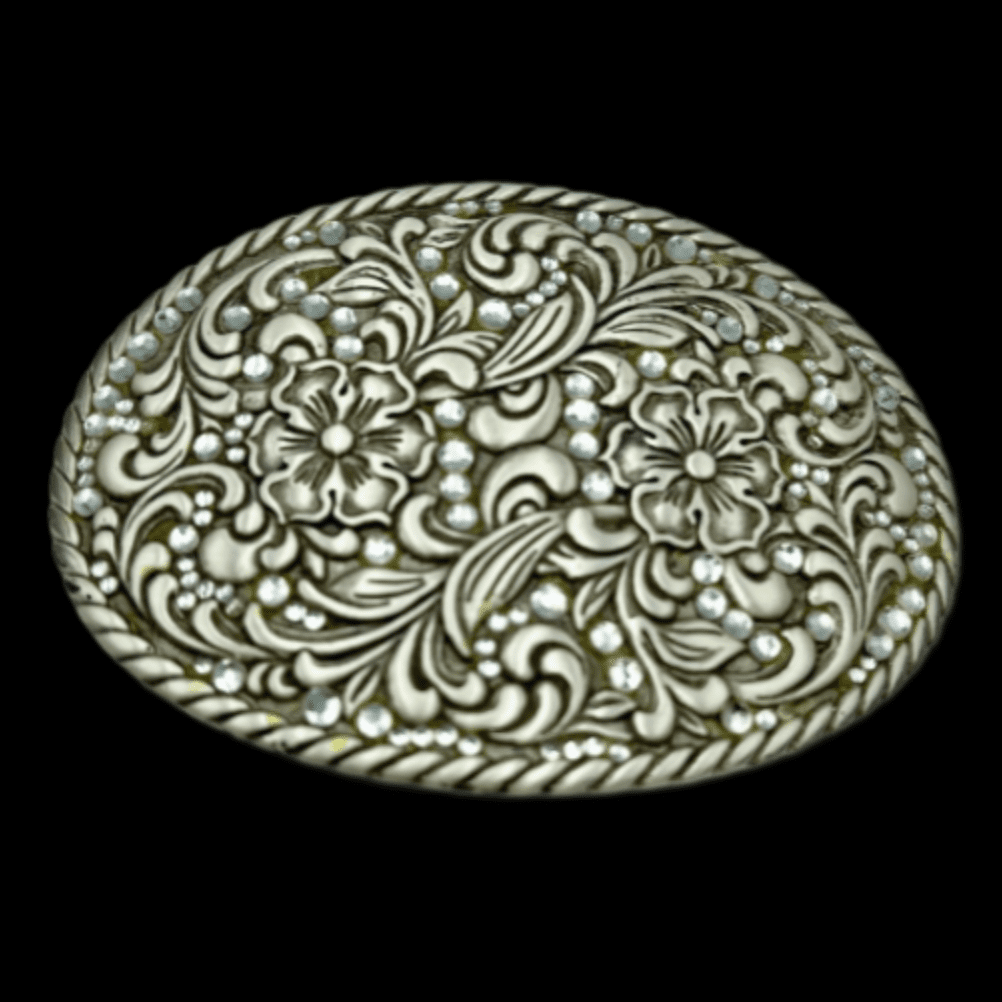 Belt Buckle Cowgirl Western Flower Fashion Pattern