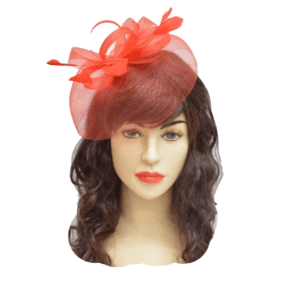 Women Bow Fascinator Feather Hat Cocktail Tea Party Headband Wedding Hair Clip