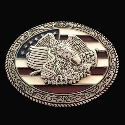 Belt Buckle Eagle Stars Stripes USA Flag Old Glory