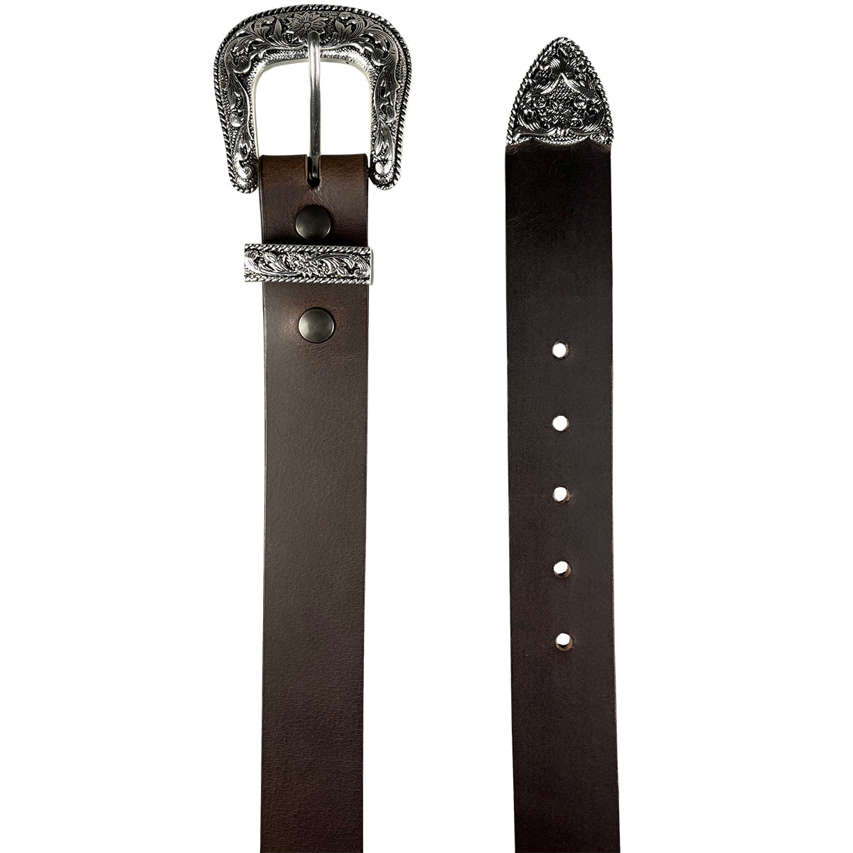 1.5" (38mm) Brown Western Style Leather Belt Handmade in Canada by Zelikovitz Size 26 - 60