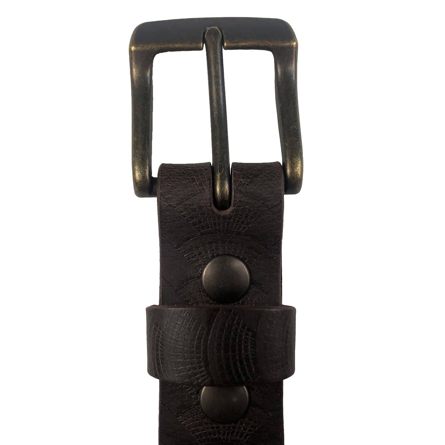 1.25"(32mm) Embossed Reptile Weave Brown Buffalo Leather Belt Handmade in Canada by Zelikovitz Size 26-46