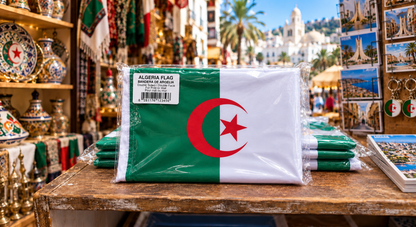 Argelia País argelino Fútbol Gran poste ondeante Bandera Algerie Beau Grand Drapeau