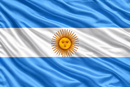 Argentina País Nacional Argentino Agitando Poste Con Gran Bandera Fútbol