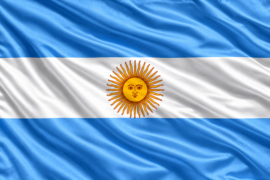 Argentina País Nacional Argentino Agitando Poste Con Gran Bandera Fútbol