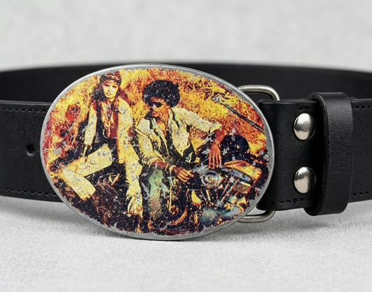 Retro 70s Boho Free Spirit Biker Belt Buckle | Afro Hippie Hair Cut Fashion