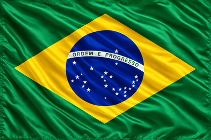 BRASIL PAÍS NACIONAL BRASILEÑO ONDEANDO LA BANDERA DEL POLO DE FÚTBOL