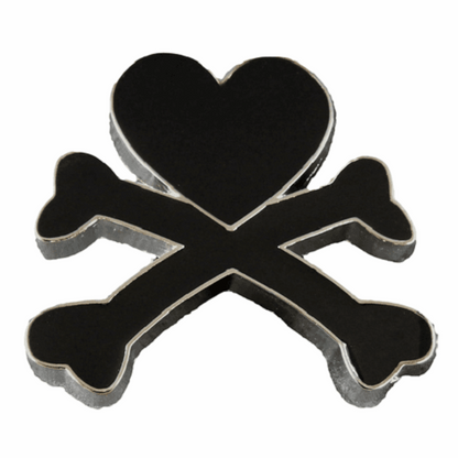 Crossbones Black Heart Love Belt Buckle