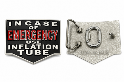 Emergency Case Use Inflation Tube Funny Belt Buckle