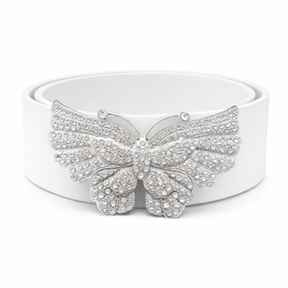 Hebilla de cinturón de mariposa de moda con brillo transparente y diamantes de imitación