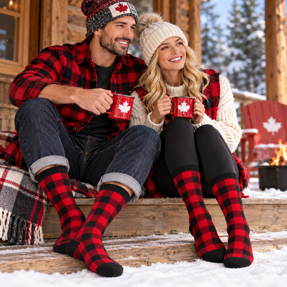 Canadian Lumberjack Buffalo Plaid Winter Socks - Unisex Fashion Style