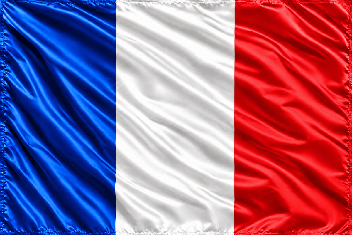 FRANCIA PAÍS NACIONAL FRANCÉS ONDEANDO LA BANDERA DEL POLO DE FÚTBOL