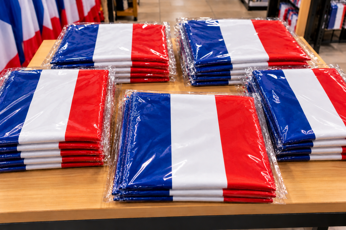 FRANCIA PAÍS NACIONAL FRANCÉS ONDEANDO LA BANDERA DEL POLO DE FÚTBOL