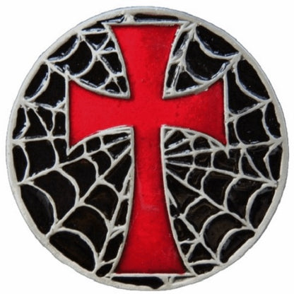 Hebilla de cinturón cruzado gótico Spiderweb Crusader