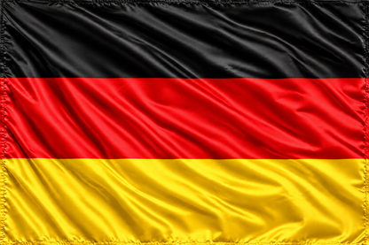ALEMANIA PAÍS NACIONAL ALEMÁN ONDEANDO LA BANDERA DEL POLO DE FÚTBOL