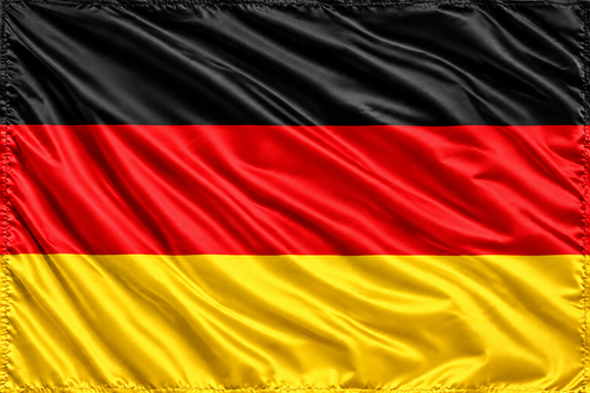 ALEMANIA PAÍS NACIONAL ALEMÁN ONDEANDO LA BANDERA DEL POLO DE FÚTBOL