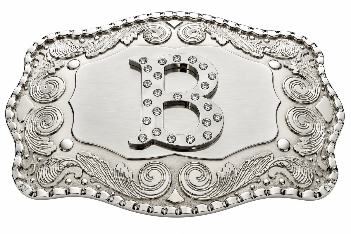 Letter B Name Initial Belt Buckle - Cowboy Western Fashion Accessory
