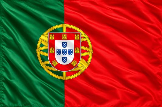 FÚTBOL DEL PAÍS NACIONAL DE PORTUGAL QUE ONDEA LA BANDERA GRANDE DEL POLO