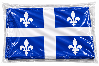QUEBEC NACIONAL GRANDE ondeando la bandera del poste DRAPEAU FLEUR DE LIS LYS