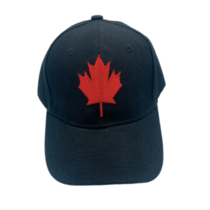 Casquette de baseball noire avec drapeau de la feuille d'érable rouge du Canada