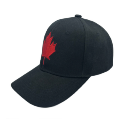 Casquette de baseball noire avec drapeau de la feuille d'érable rouge du Canada