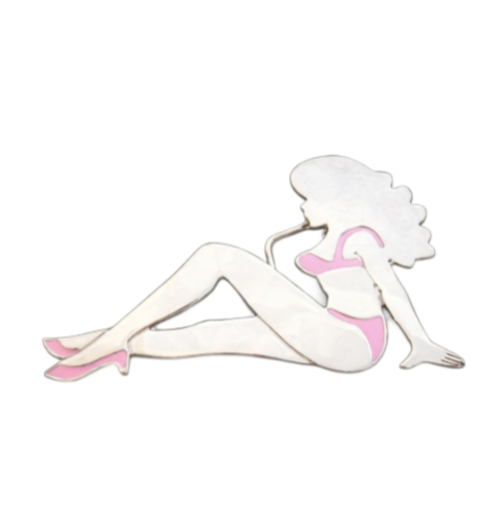 Stripper Cowgirl Pink Bikini Mudflap Girl Belt Buckle