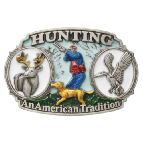 Hunting American Tradition Gun Hunter Sports Belt Buckle