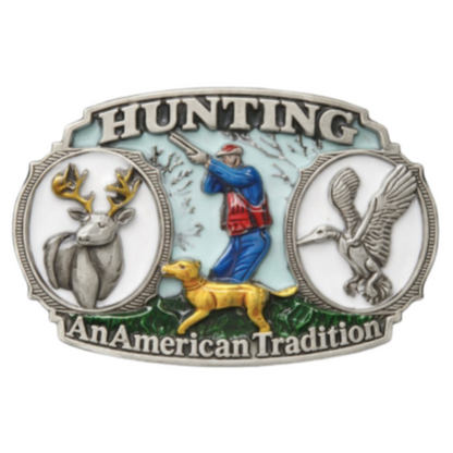 Hunting American Tradition Gun Hunter Sports Belt Buckle