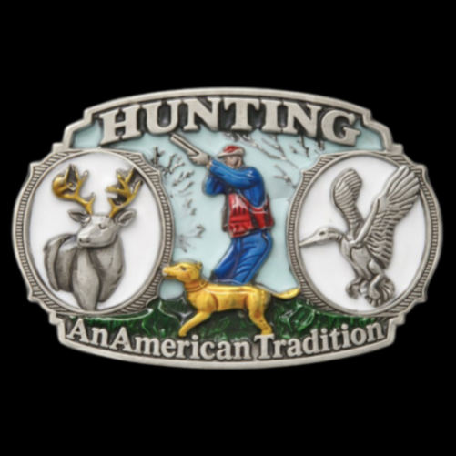 Hunting American Tradition Gun Hunter Sports Belt Buckle