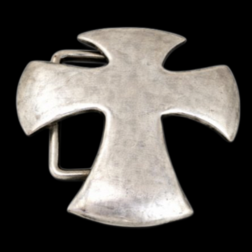 Iron Maltese Irish Celtic Crusader Old Cross Belt Buckle