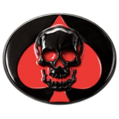 Skull head Red Ace Hearts Spades Belt Buckle