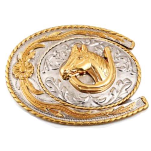Boucle de ceinture occidentale de cowboy de ranch de fer à cheval de cheval