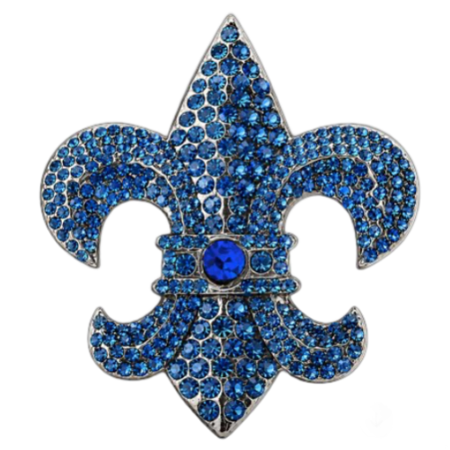 Azul Rhinestone Quebec Fleur De Lys Bandera Hebilla De Cinturón Boucle Ceinture