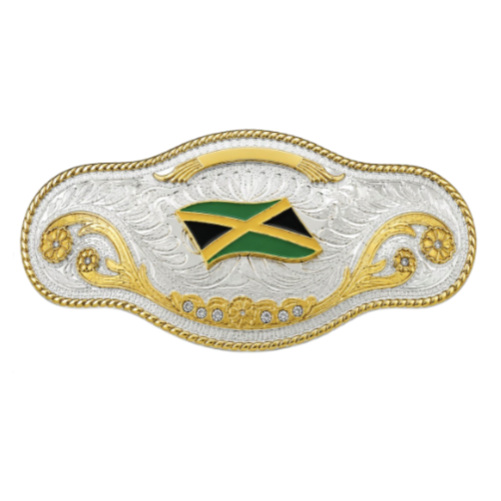 Boucle de ceinture de lutte avec grand drapeau jamaïcain de la Jamaïque