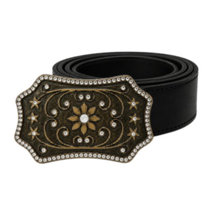 Flower Hippie Boho Bohemian Fashion Rhinestone Belt Buckle