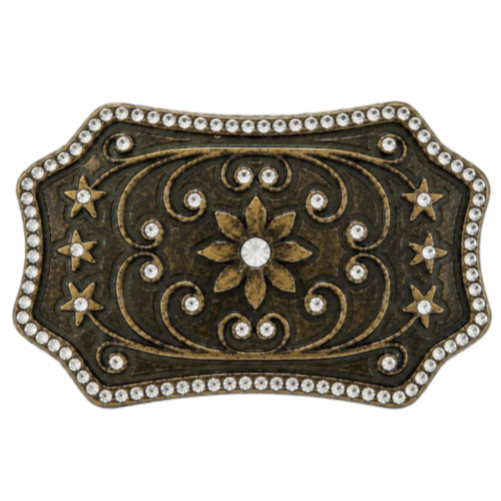 Flower Hippie Boho Bohemian Fashion Rhinestone Belt Buckle