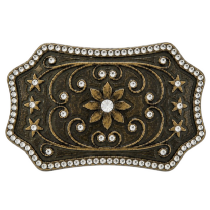 Flower Hippie Boho Bohemian Fashion Rhinestone Belt Buckle