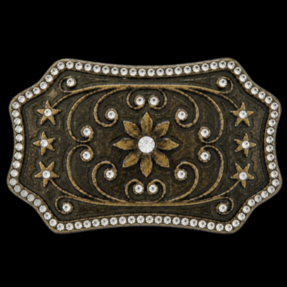 Flower Hippie Boho Bohemian Fashion Rhinestone Belt Buckle