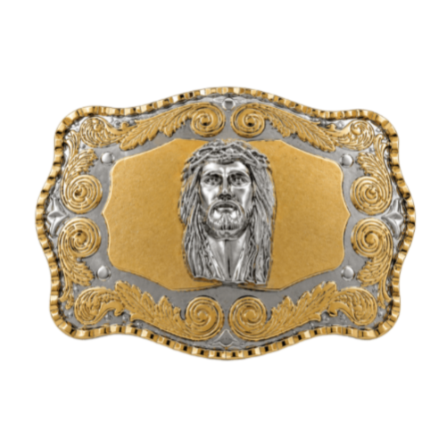 Jesus Christ Face Catholic Religion Western Belt Buckle