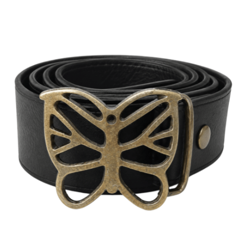 Butterfly 70's Brass Cut-Out Retro Wildlife Belt Buckle